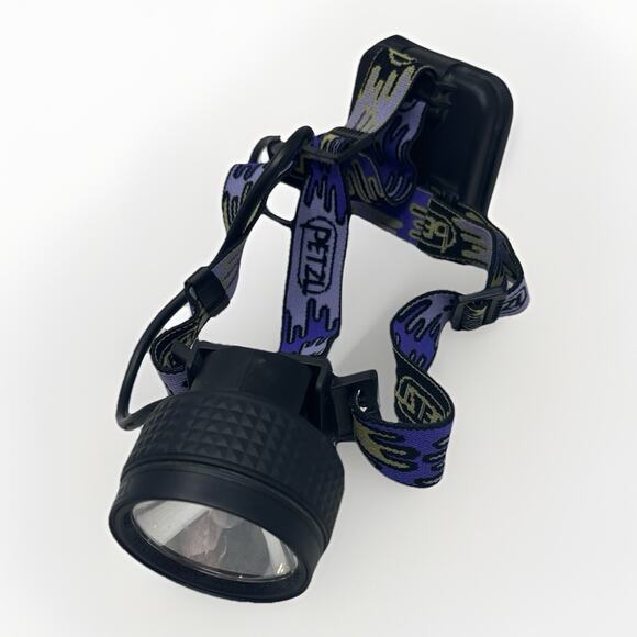 Vtg 90s Petzl Zoom Head Torch Flashlight Halogen Bulb Works Hiking Camping - Picture 1 of 8